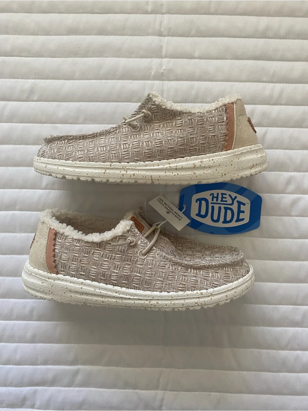 Hey Dude Kids Natural Wendy Warmth Slip-On Plush Lined Shoes - Taupe
